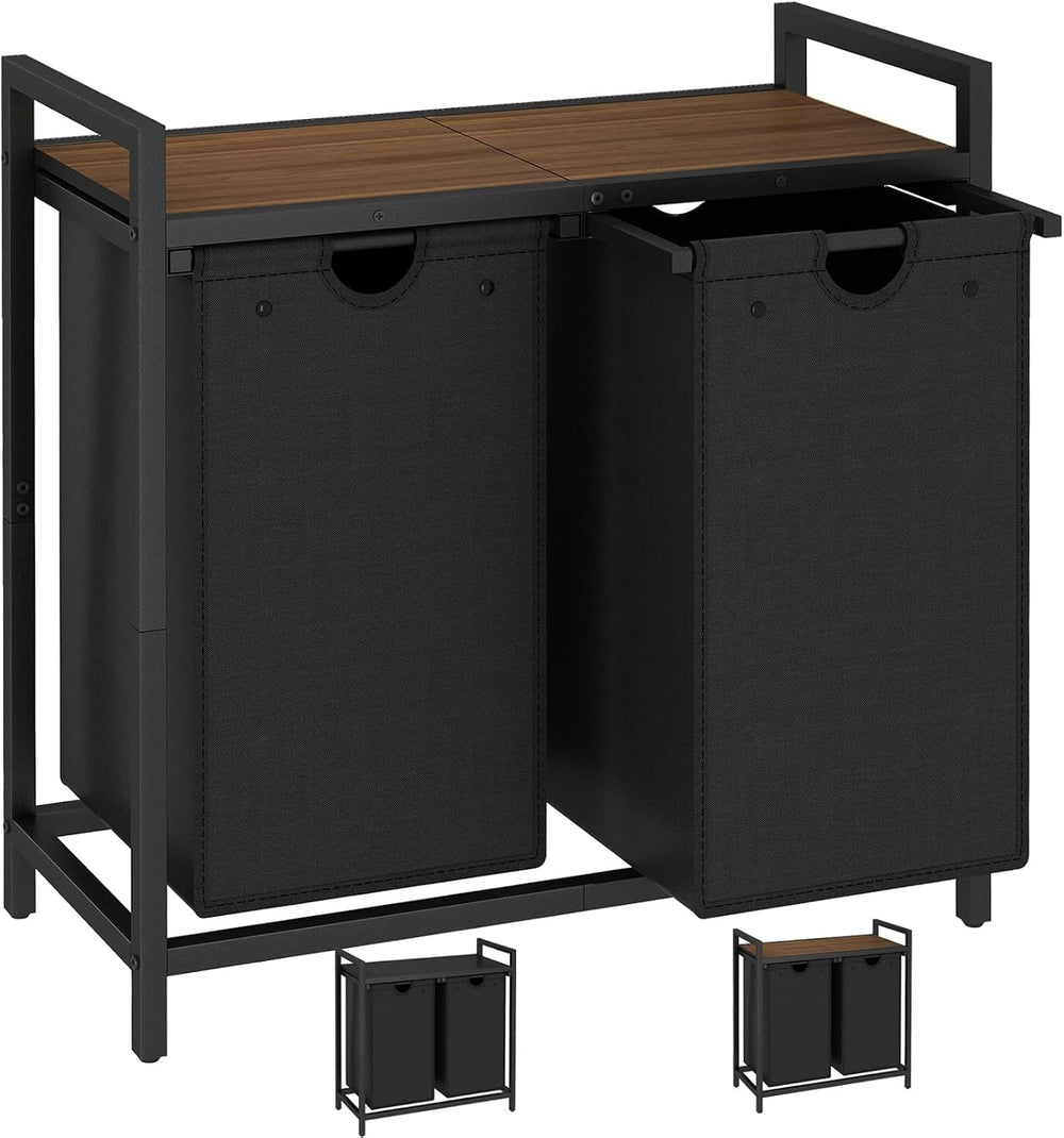 LAATOOREE Laundry Hamper, Two-Color 2 × 48L Laundry Basket with 2 Removable L...