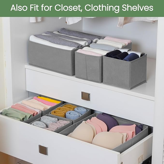 Criusia Drawer Organizer Clothes, 24 Pack Underwear Drawer Organizers, Foldable - Image 5