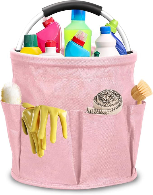 Qivine 17L Cleaning Caddy with Handle, Cleaning Supply Caddy Foldable Tool Bag by Qivine