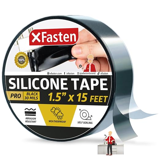 XFasten Self-fusing Silicone Tape Pro, 1.5-Inch x 15-Feet, 30mils Weatherproof by XFasten