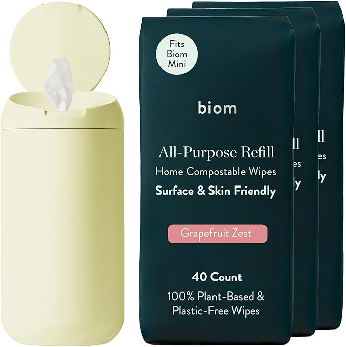 Biom Mini Dispenser + All-Purpose Wipes Starter Kit by biom