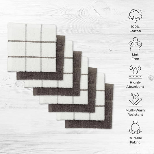 100% Cotton Terry Dish Cloth & Dish Towel, 6 Pack, Super Soft and Absorbent - Image 2