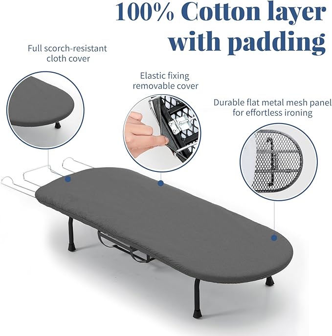 Tabletop Ironing Board with Iron Holder, RAINHOL Small Folding Ironing Board - Image 4