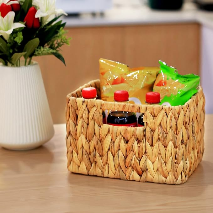 HOONEX Water Hyacinth Storage Baskets, Wicker Baskets - Image 7