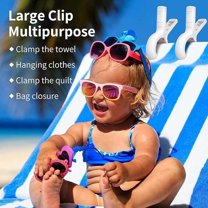 Senbowe 12 Pack Beach Towel Clips, Pool Chair Clips, Heavy Duty Plastic Clothes - Image 6