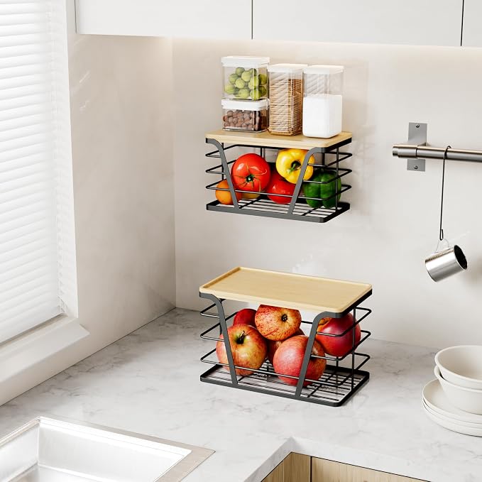 2 Pack Stackable Storage Laundry Kitchen Organizers, Wall Mount Trash Bag Holder - Image 3