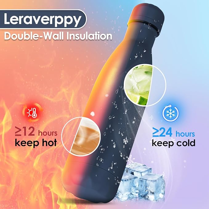 17oz Cola-Bottle Shaped Stainless Steel Leak-proof Water Bottle, Double Wall - Image 3