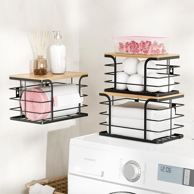 3 Pack Stackable Pantry Organizer, Stainless Steel Trash Bag Holder Dispenser - Image 5