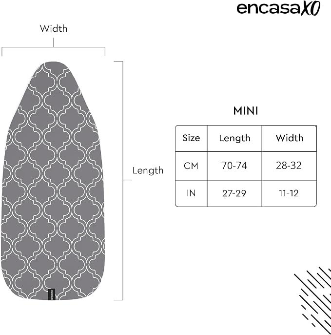 Encasa XO Ironing Board Cover and Pad 28"x12" - Image 2
