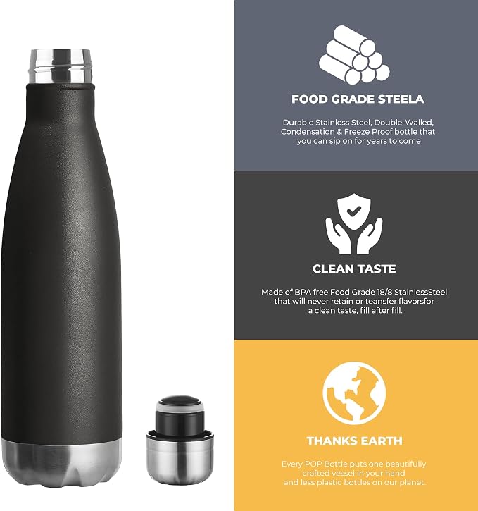MEWAY 17oz Sport Water Bottle 8 Pack Vacuum Insulated Stainless Steel - Image 3
