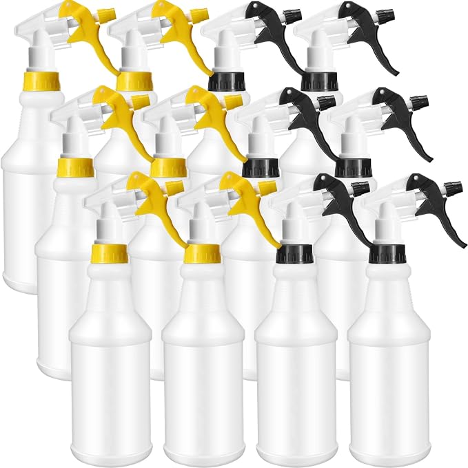 Eccliy 12 Pcs 16 Oz Plastic Spray Bottle, Adjustable Empty Reusable Sprayer by Eccliy