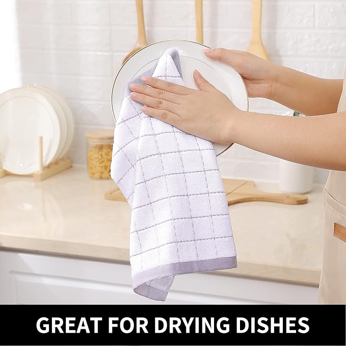 Homaxy 100% Cotton Terry Kitchen Dish Cloths, Ultra Soft and Absorbent Dish - Image 4
