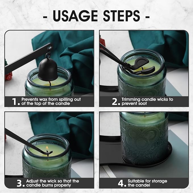 PATOISE 3 in 1 Candle Accessory Set, Candle Wick Trimmer Cutter, Candle Snuffer - Image 7