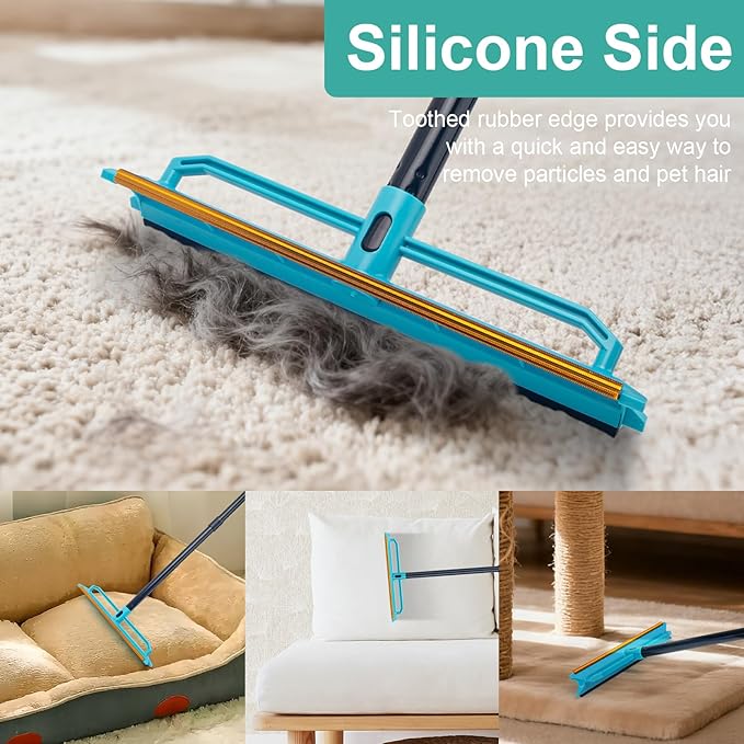 Carpet Rake for Pet Hair Removal Tool, Reusable Pet Hair Remover Broom - Image 4