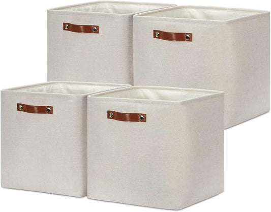 DULLEMELO Storage Bins, 4 Pack Of 13x13x13 Decorative Storage Cube Bins Suit by DULLEMELO
