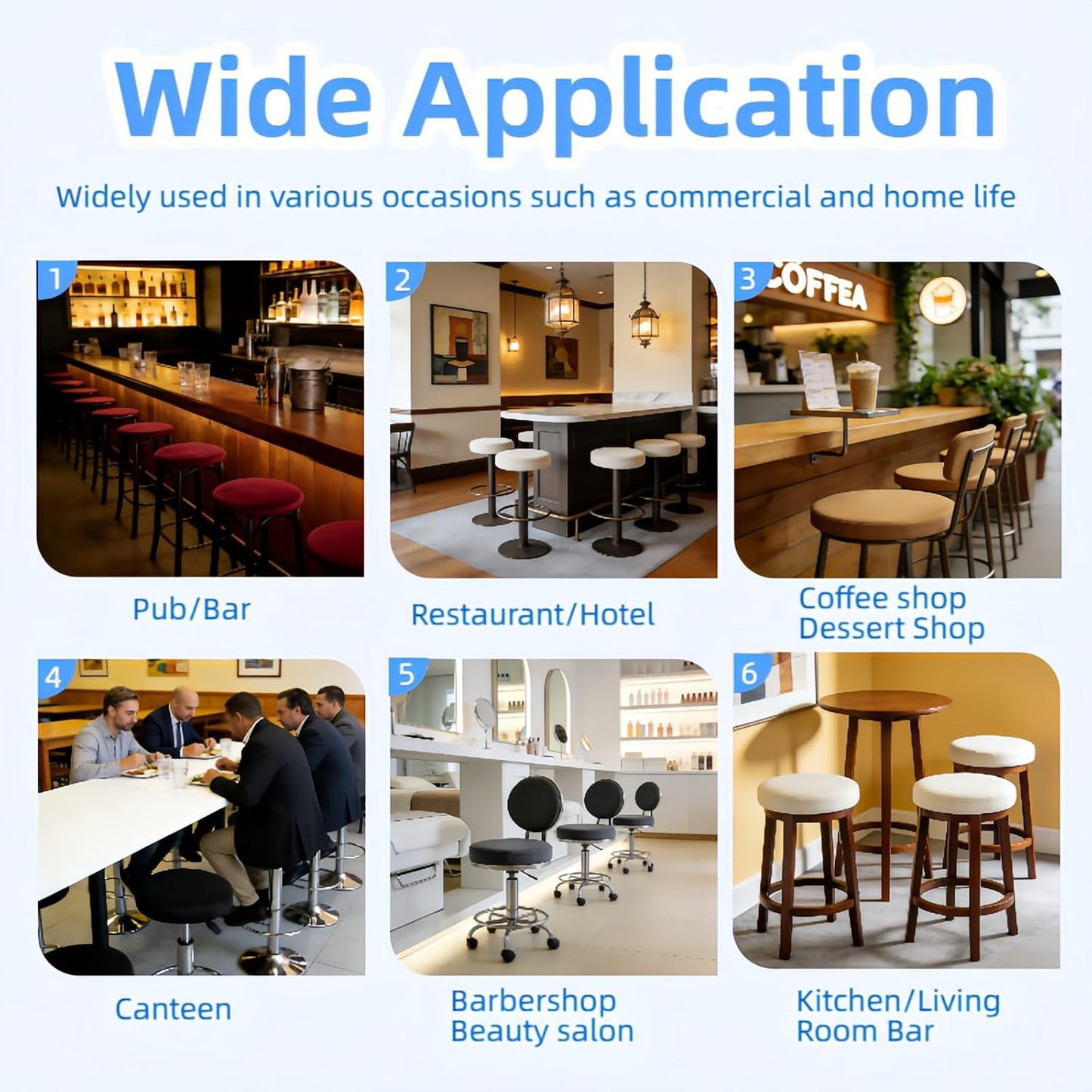 4-Pack Round Stool Covers, 16-18 Inch Bar Stool Cushion Covers, Elastic Washable Dustproof Stool Covers, Suitable for Decoration in Bars, Kitchens, Cafes and Offices, Beige