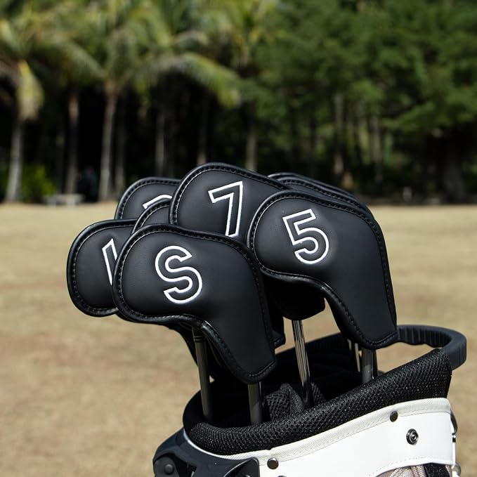 Montela Golf Iron Covers, Golf Iron Head Covers Leather Golf Iron Covers Set - Image 6