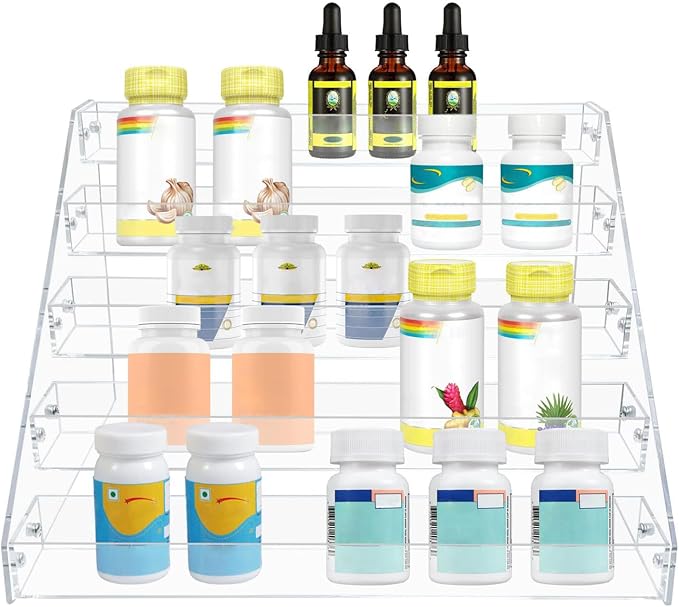 PMMASTO Tiered Spice Rack, Seasoning Organizer, Kitchen Organization and Storage