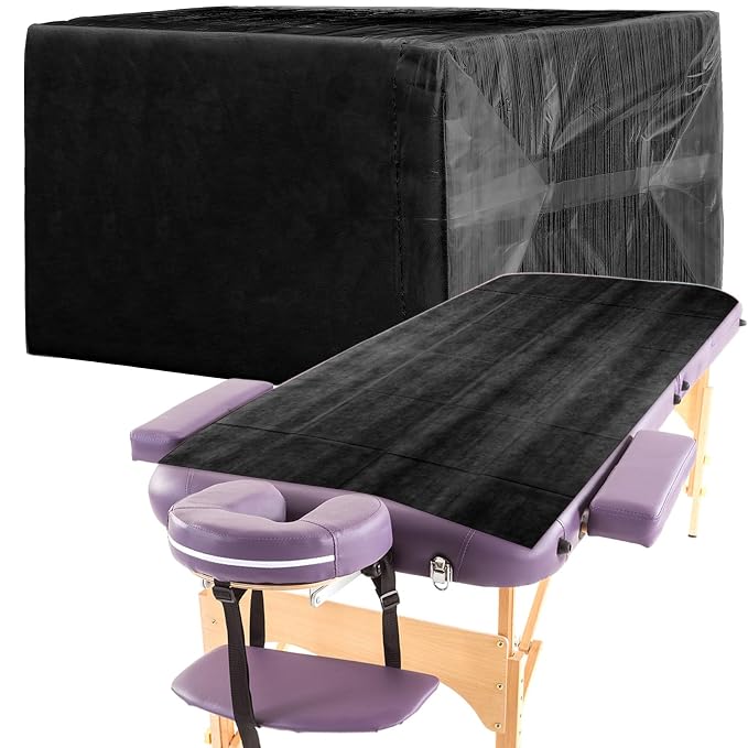 Breling 100 Pcs 31.5 x 71 Inch Disposable Bed Sheets Oil-proof PE Film Massage by Breling