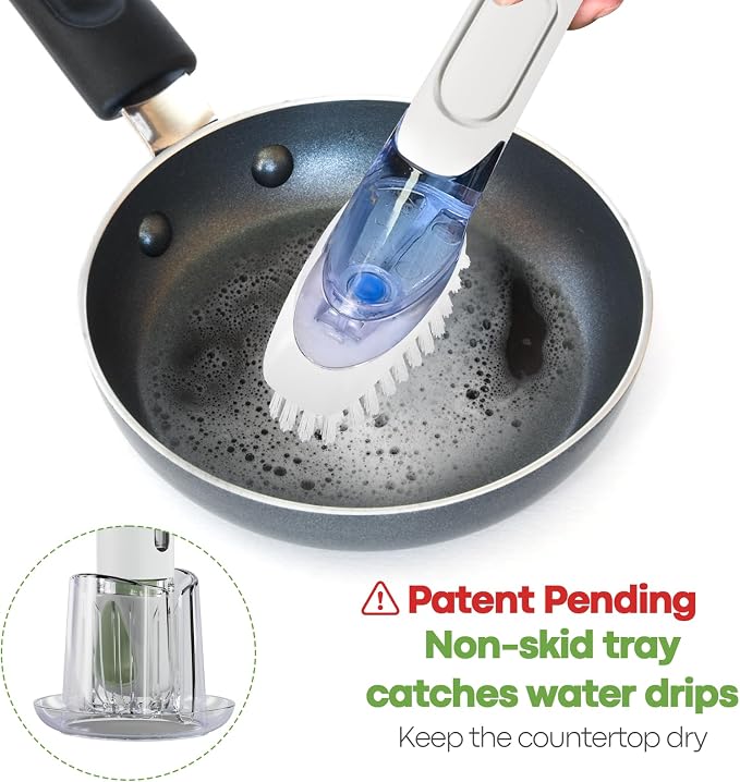 RIMAY Dish Brush with Soap Dispenser Storage Set, Soap Dispensing Dish Brush - Image 2