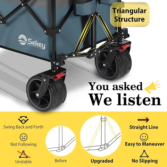 Sekey 48''L Collapsible Foldable Extended Wagon - Image 3