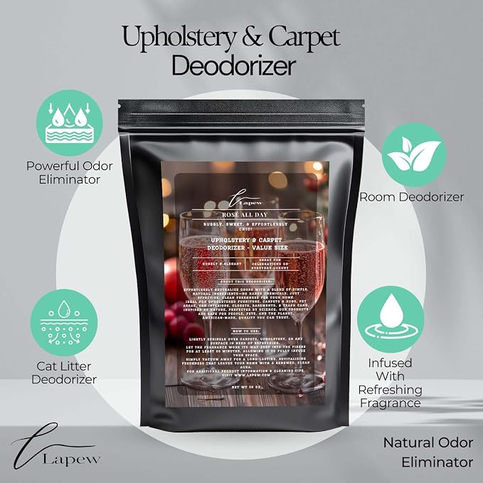 Rosé All Day Carpet Freshener Powder Refill 36 oz | Powerful Odor Eliminator - Image 3