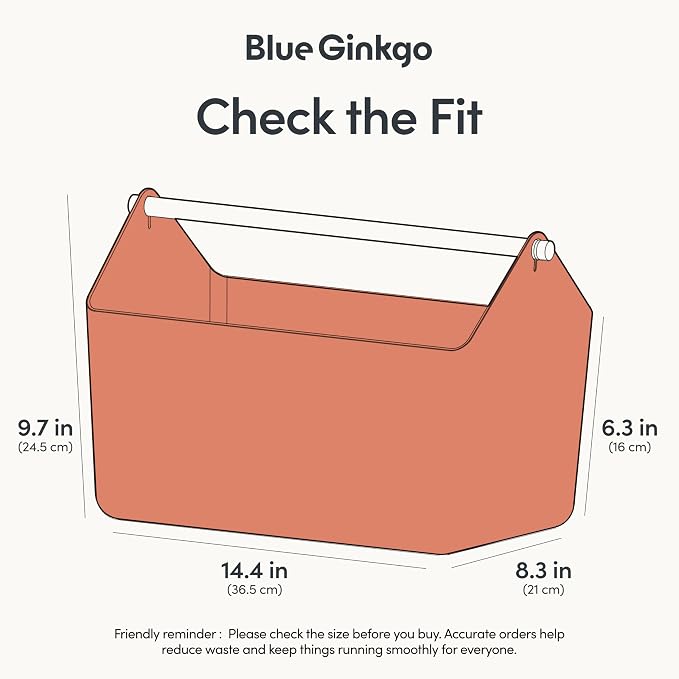 BLUE GINKGO Large Storage Basket – Plastic Caddy - Image 2
