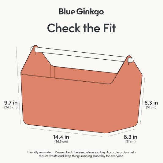 BLUE GINKGO Large Storage Basket – Plastic Caddy - Image 2