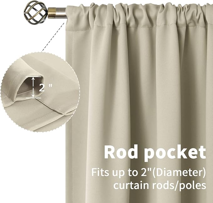 BGment Short Blackout Curtains 36 Inches Length - Image 2