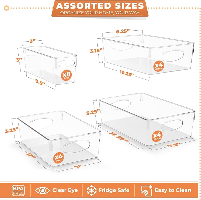 Sorbus Clear Plastic Storage Bins - Image 3