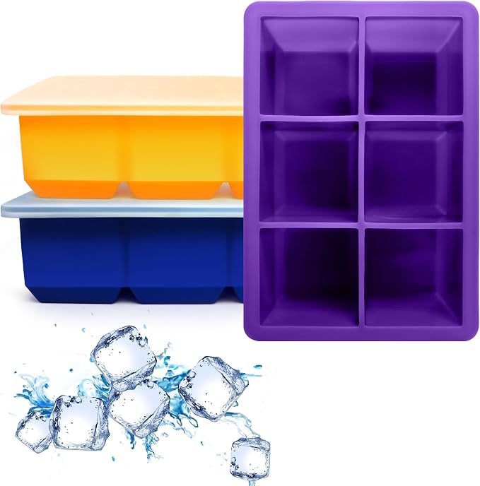 Silicone Ice Cube Trays 3 Pack by Excnorm