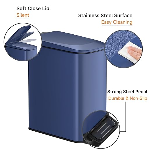 TIPGO Slim Bathroom Trash Can - Image 3