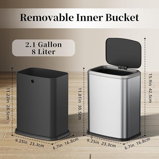 2.1 Gallon Bathroom Trash Can - Image 7