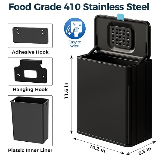 Stainless Steel Hanging Trash Can - Image 6