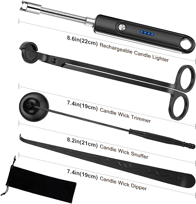 Lsnisni Candle Wick Cutter and Trimmer Set, Electric Lighter, Wick Dipper - Image 6
