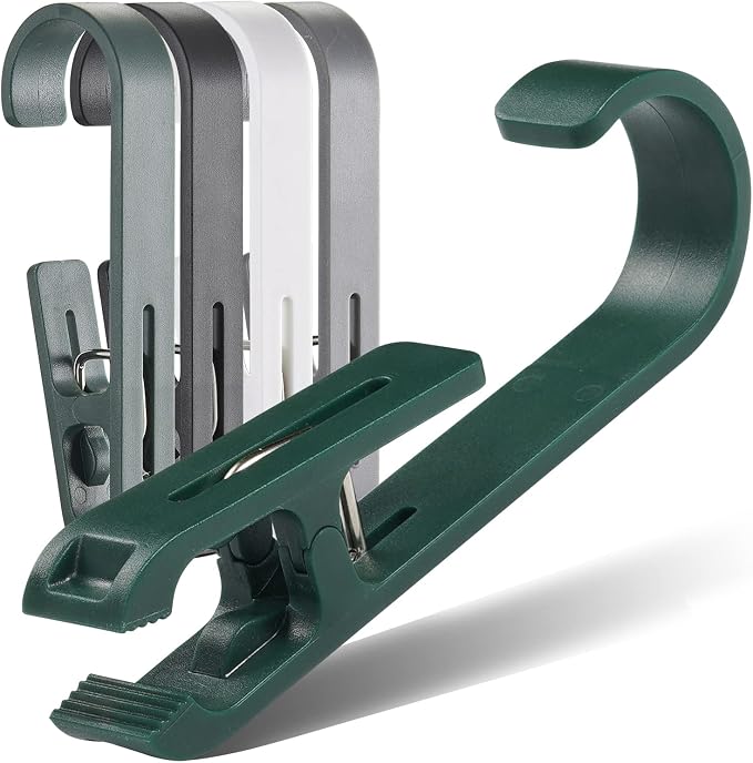 8 Pcs Large Clothes Pins Towel Clips, Strong Plastic Clothes Hanger. S Hook - Image 2