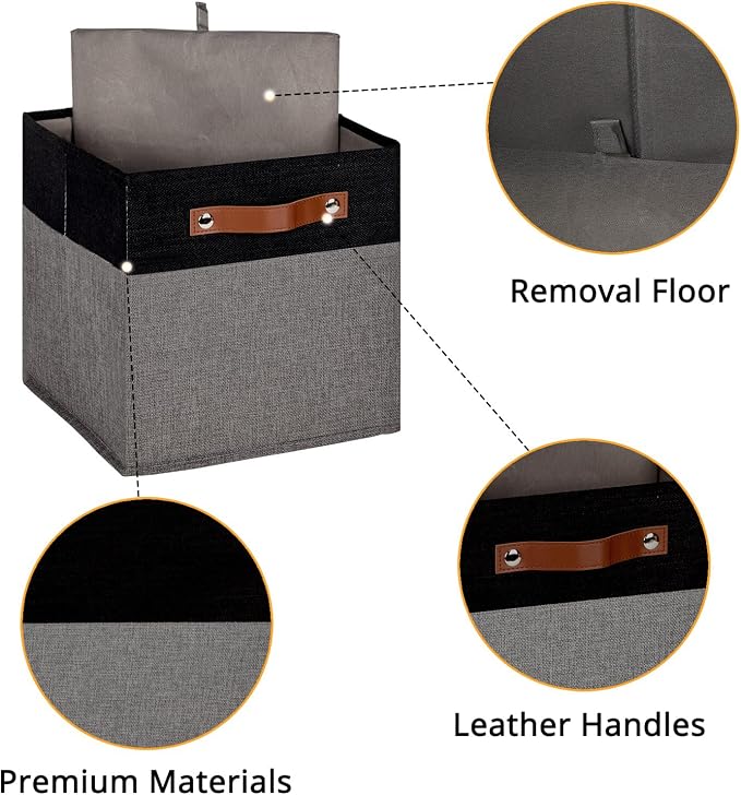 HNZIGE Fabric Cube Storage Baskets 11x11, Foldable Baskets - Image 2