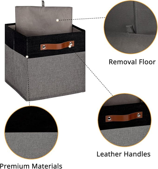 HNZIGE Fabric Cube Storage Baskets 11x11, Foldable Baskets - Image 2