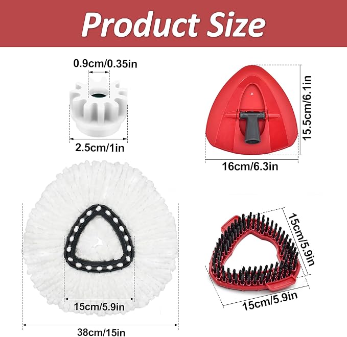 Mop Heads Replacements, Scrubber Head, Base and Pedal Bearing Replacement Combo - Image 9