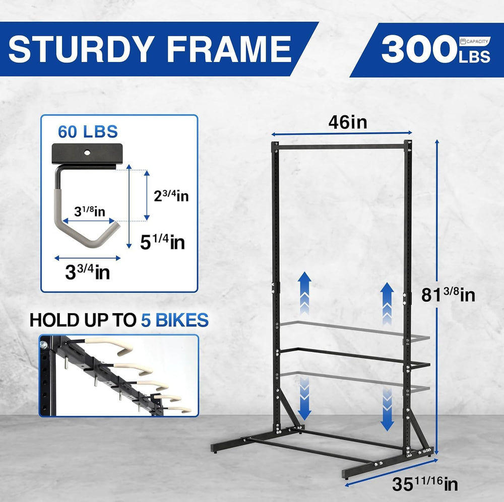 Yes4All Freestanding Bike Storage Rack, 300 Lbs 5 Levels Sturdy Steel Vertica...
