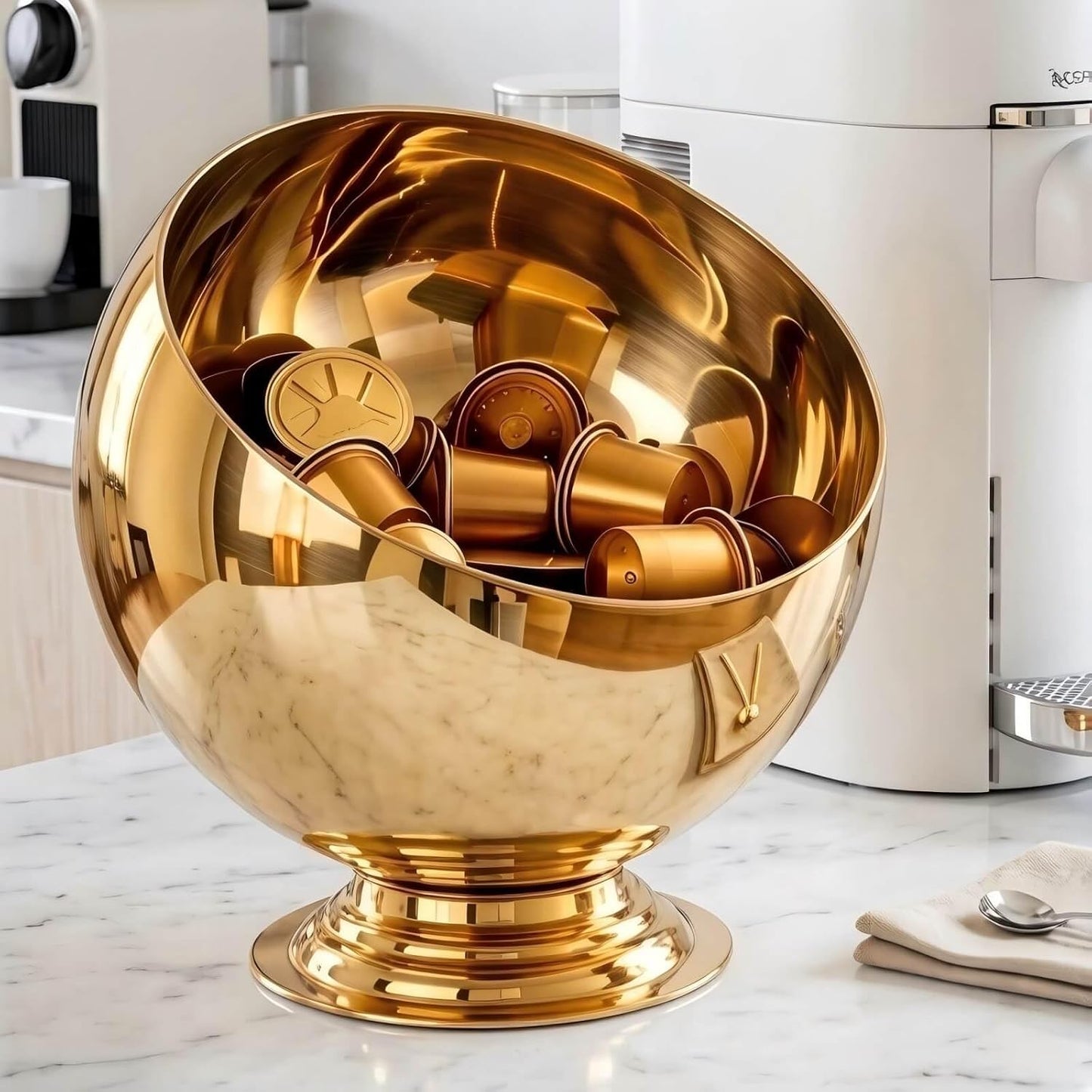 Coffee Pod Holder, Gold | Coffee Pod Storage, K Cup Holder, Espresso Pod Holder, Coffee Pod Organizer