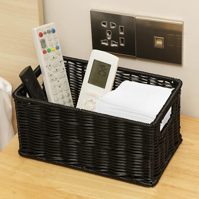 HOONEX Wicker Baskets for Storage, Plastic Baskets for Organizing - Image 5