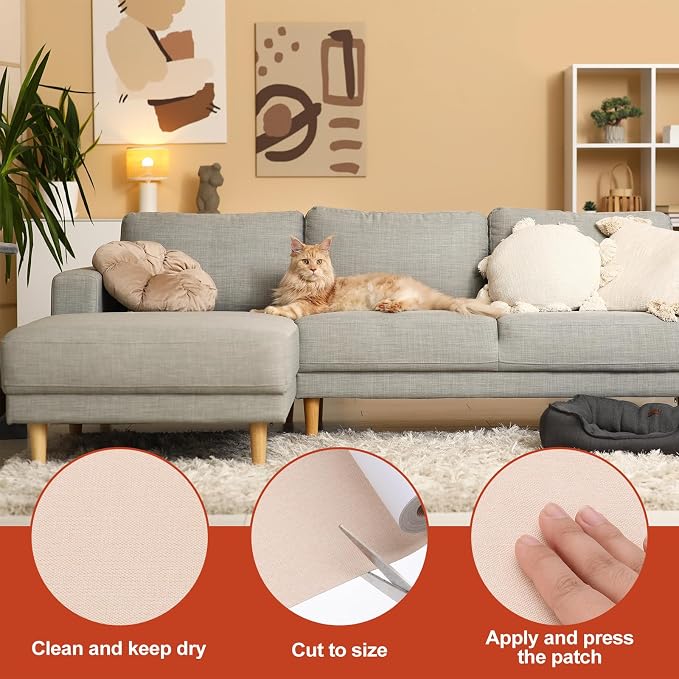 PATIKIL 70x4.4 Inch Linen Repair Tape, Repair Fabric Patch Self Adhesive Couch - Image 3