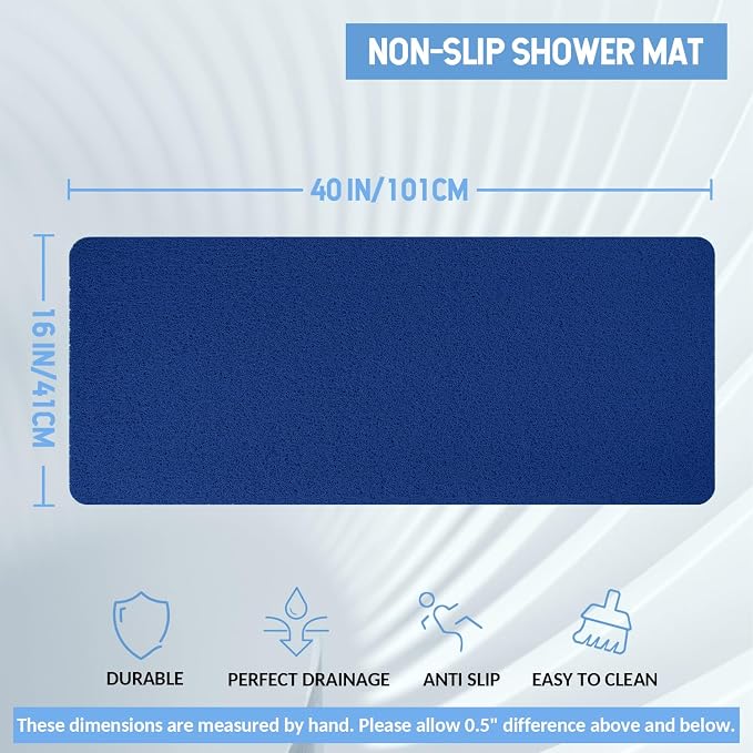 Non-Slip Bathtub Mat, Anti Slip Shower Mat, Fast Drying Bathtub Mats, Foot - Image 2