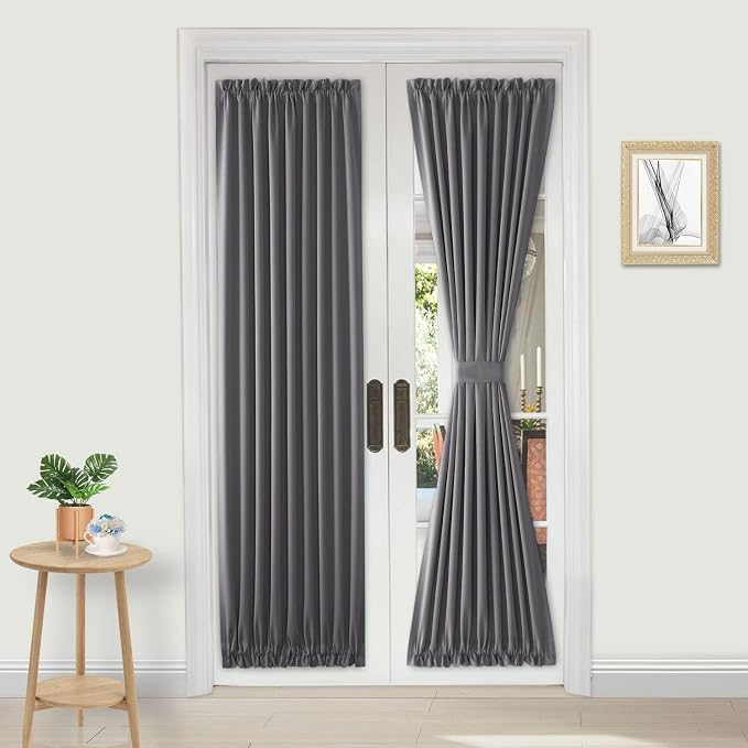 DWCN French Door Curtains – Rod Pocket Thermal Blackout Curtain by DWCN