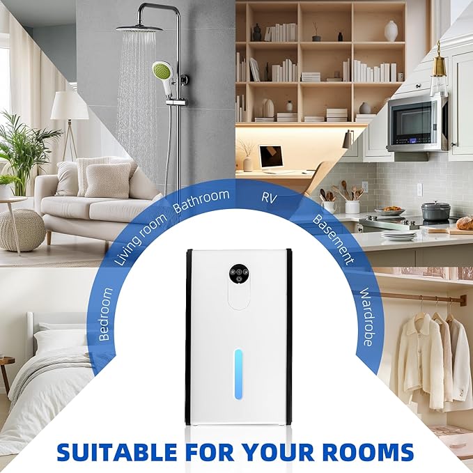 Dehumidifier for 1076 sq.ft, Quiet Portable Moisture Absorber - Image 9
