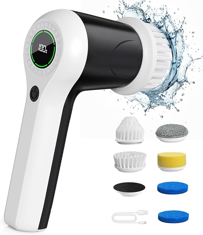 Electric Spin Scrubber, Cordless Shower Scrubber by PUFTEM