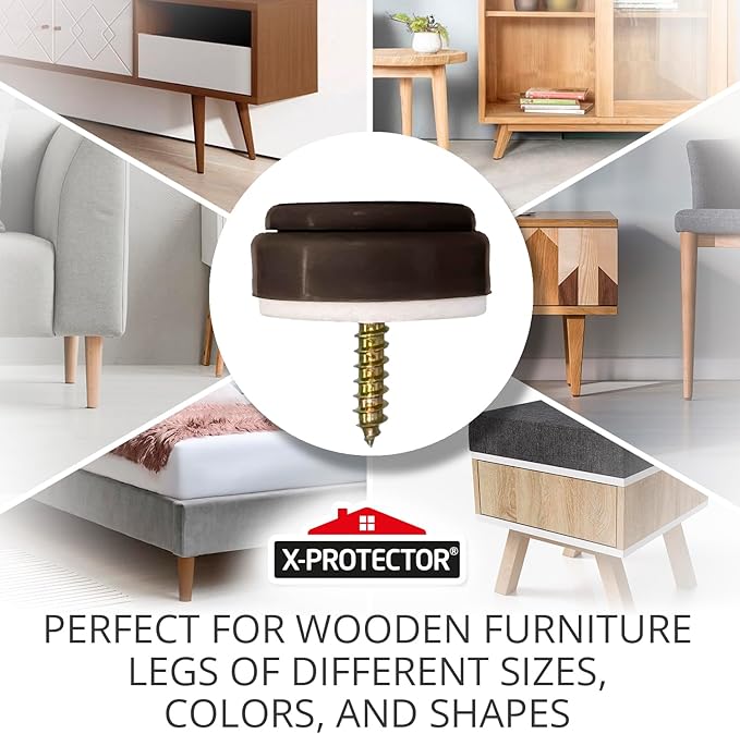 Chair Glides X-PROTECTOR – 16 PCS 1" Furniture Glides – Screw-On Chair Sliders - Image 3