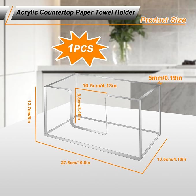 4Pack Acrylic Paper Towel Dispenser, Napkin Holder - Image 3