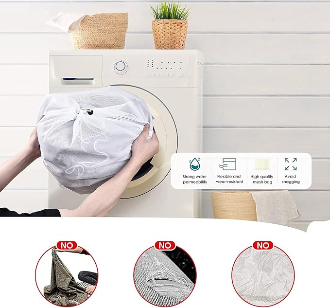 OTraki 2 Pcs Large Mesh Laundry Bags, 24X36 Inch Heavy Duty Drawstring Laundry - Image 6